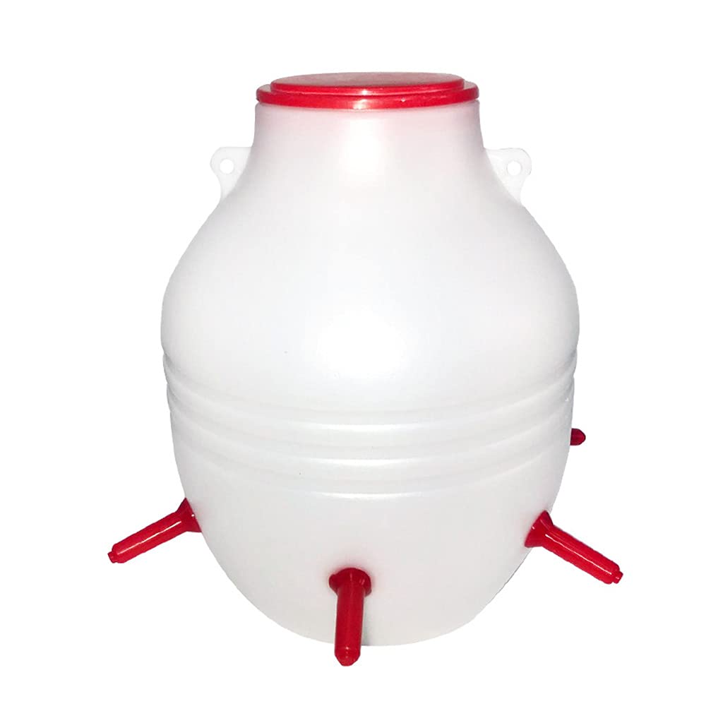 Ruzida Lamb Feeder Bucket With 6 Nipplesplastic 8L Capacity Milk Bucket Feder For Cattle Horse Goat Sheep Lamb Nursing Bottle