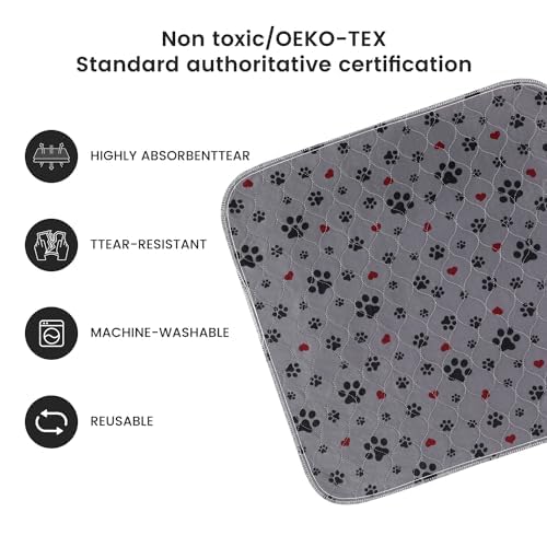 Washable Pee Pads For Dogs,2 Pack Extra Large 48''X48'' Super Absorbent Reusable Puppy Pads,Non-Slip 100% Waterproof Dog Pee Pad