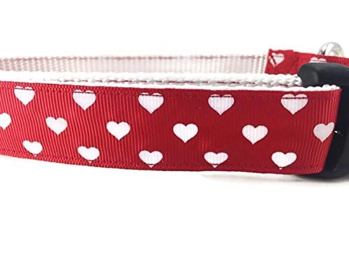 Spring Dog Collar, Caninedesign, Valentine, St Patricks Day, Easter, 1 Inch Wide, Adjustable, Nylon, Medium And Large (Hearts, L