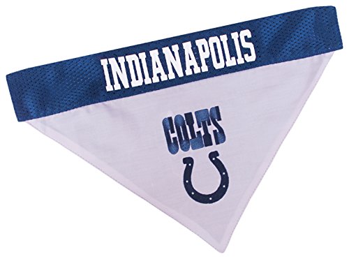 Pets First Nfl Dog Bandana - Indianapolis Colts Reversible Pet Bandana. 2 Sided Sports Bandana With A Premium Embroidery Team Lo