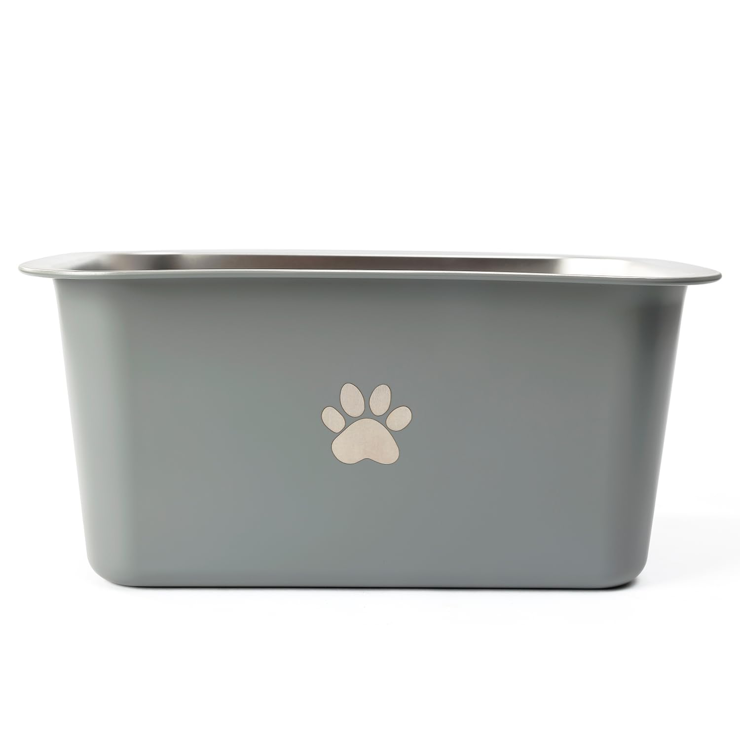Podinor 2.5 Gallons 40 Cup Non Slip Stainless Steel Large Dog Water Bowls, Outdoor Metal Dog Bowls Extra Large Breed, High Capac