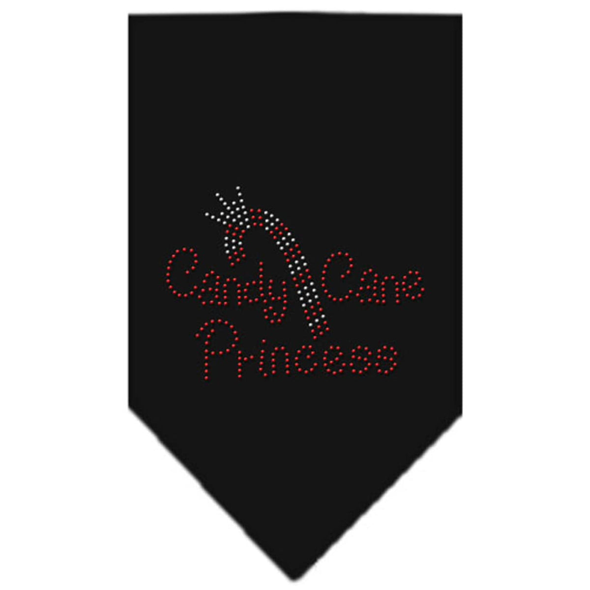 Christmas Pet and Dog Bandana Rhinestone, &quot;Candy Cane Princess&quot; Black Small
