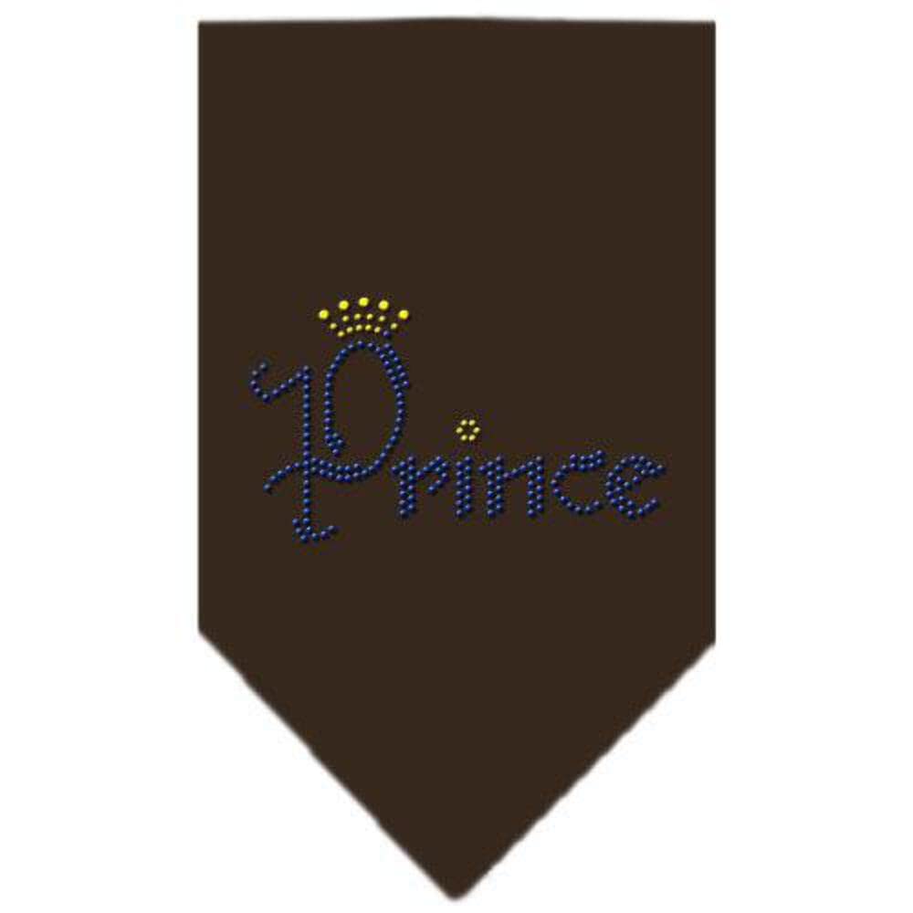 Mirage Pet Products Prince Rhinestone Bandana, Large, Cocoa