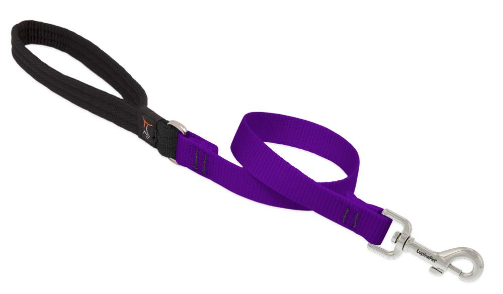 Traffic Leash By Lupine In 3/4' Wide Purple 2-Foot Long With Padded Handle