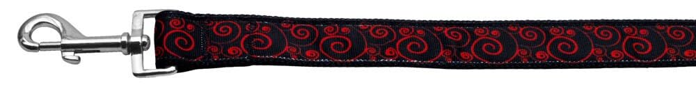Pet Dog and Cat Nylon Collar or Leash, "Red & Black Swirly" 5/8" w x 6 ft. leash