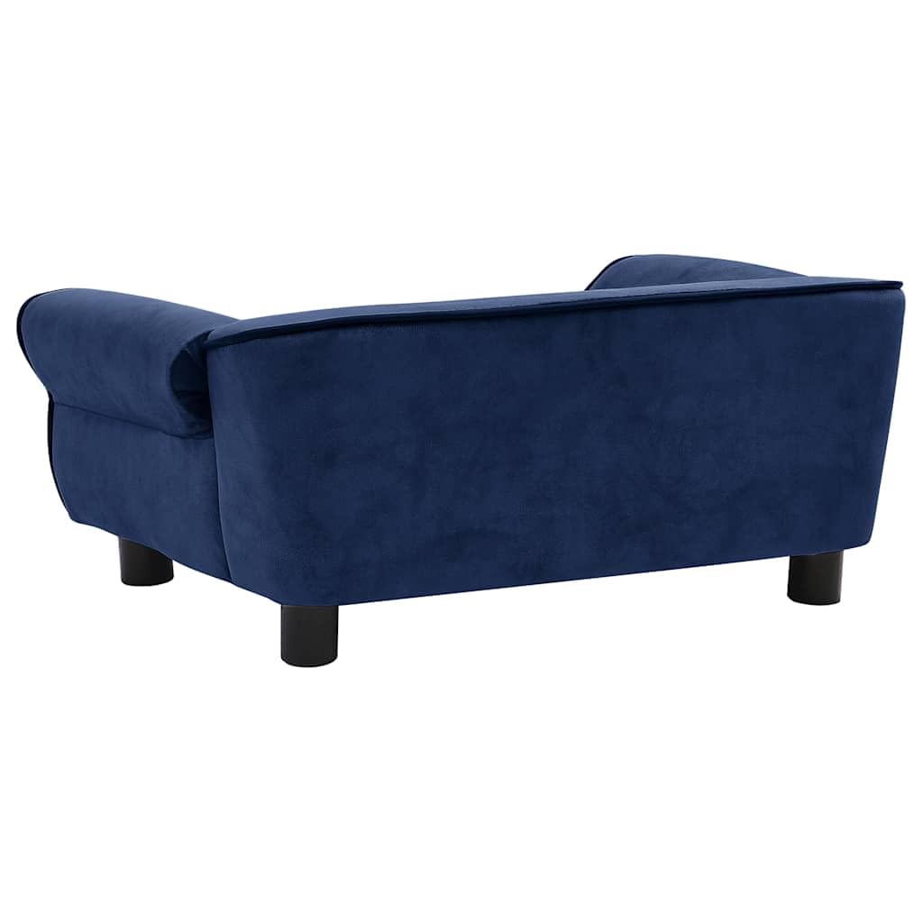 Vidaxl Blue Dog Sofa - Comfortable Pet Couch With Plush Cover, Wooden Frame And Anti-Slip Legs - Suitable For Cats, Small Dogs And Other Small Animals