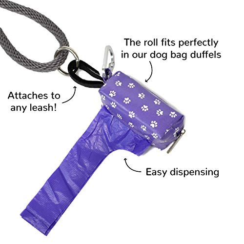 Doggie Walk Bags Large Dog Poop Bags On A Roll With Easy Tie Handles, Strong And Leak Proof Doggy Waste Bags, 72 Count, Purple Scented