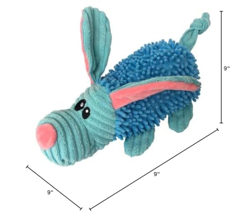 Durable Dog Plush Pastel Pals Toys With Squeakers And Crinkle In Multi-Size By Petlou New Desgin (Blue/Pink 2, 9' Pastel Pals Dog)