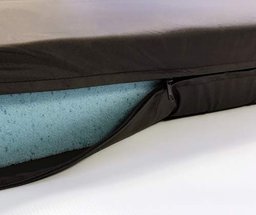 High Density Solid Blue Cooling Gel Infused Memory Foam Pad Dog Pet Bed + Internal Waterproof Cover (55X37X4 Inches (2Pack))