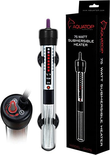 Aquatop Aquatic Supplies Submersible Glass Aquarium Heater 75 Watt