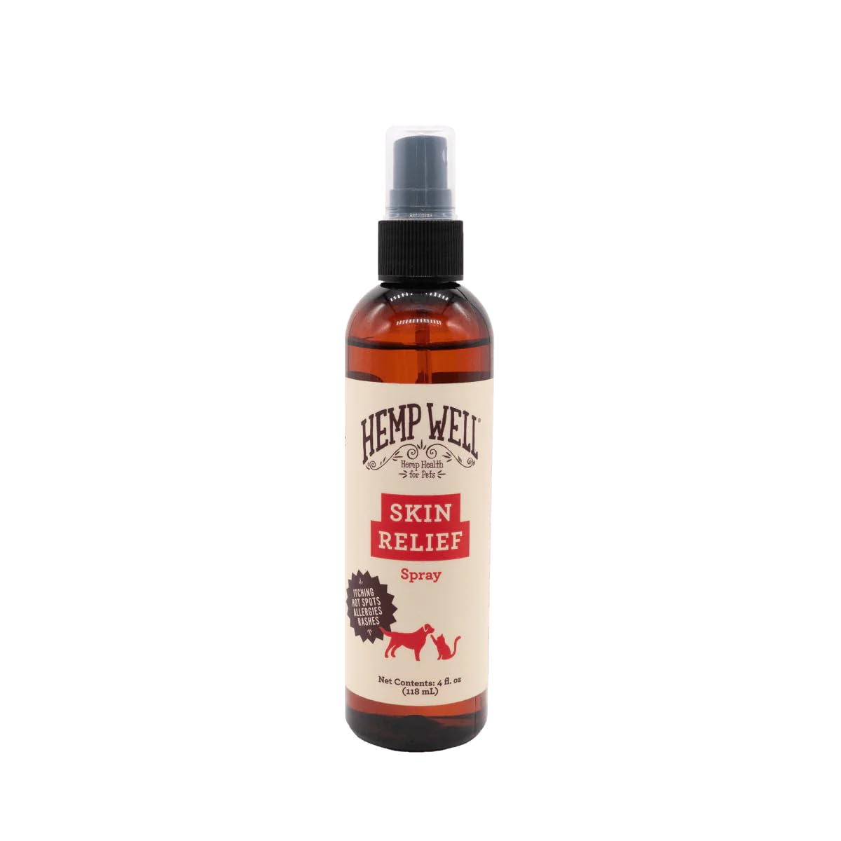 Hemp Well Skin Itch Relief Spray for Dogs and Cats - Hemp Seed Oil, Witch Hazel, Rosemary Oil
