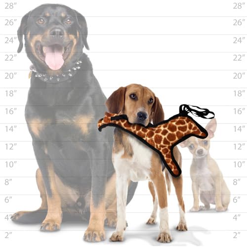 Tuffy - World'S Tuffest Soft Dog Toy - Zoo Junior Giraffe - Multiple Layers. Made Durable, Strong & Tough. Interactive Play (Tug, Toss & Fetch). Machine Washable & Floats