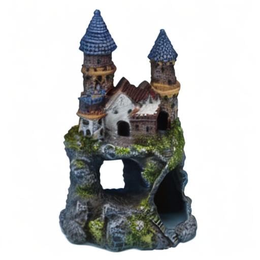Penn-Plax Age-Of-Magic Enchanted Castle Aquarium Decoration – Safe For Freshwater And Saltwater Fish Tanks – Small