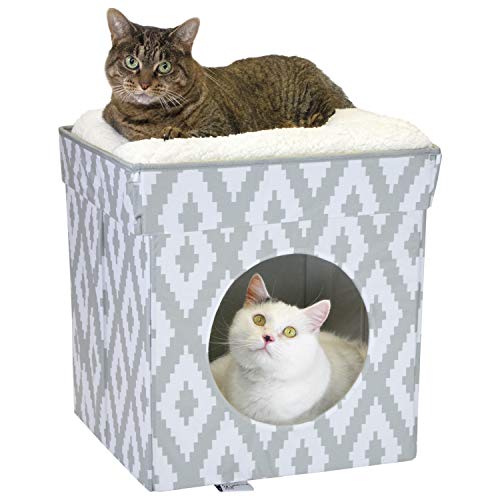 Kitty City Indoor Cat Cube Furniture, White Cube