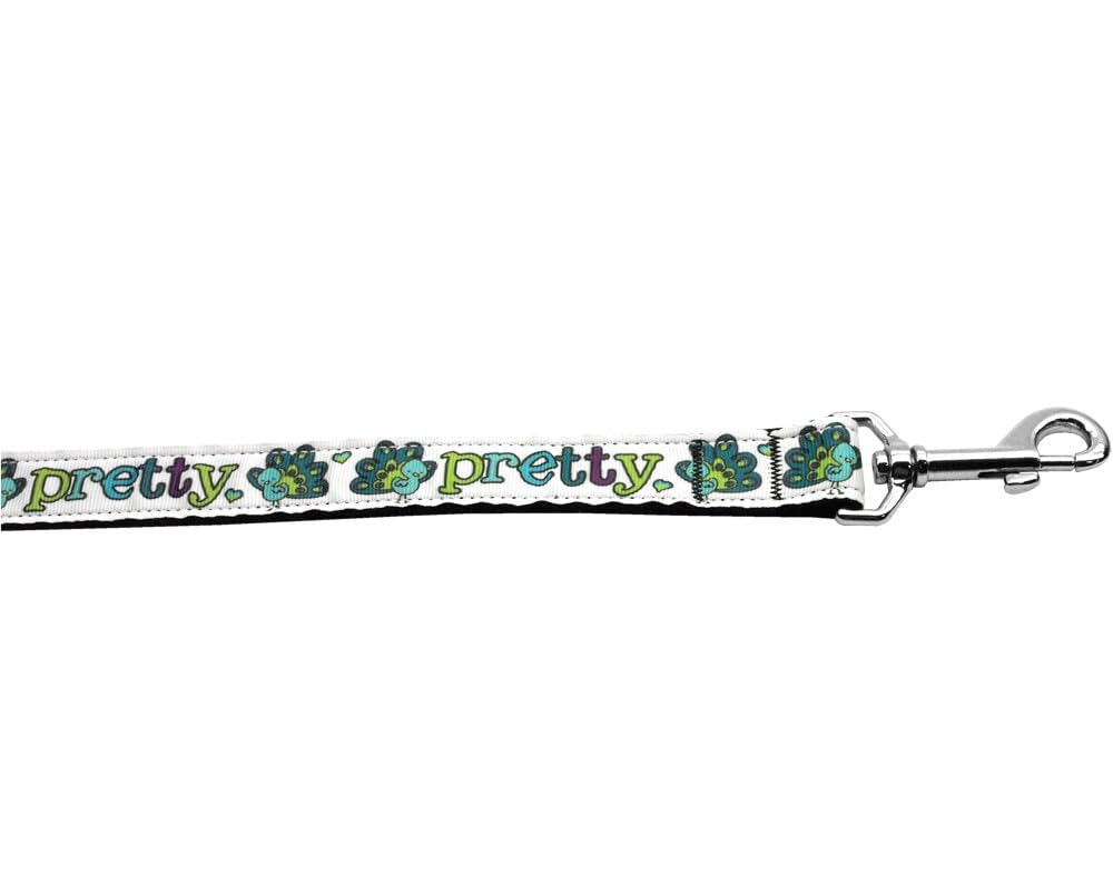 Pet Dog & Cat Nylon Collar or Leash, "Pretty As A Peacock" 1" w x 4 ft. leash