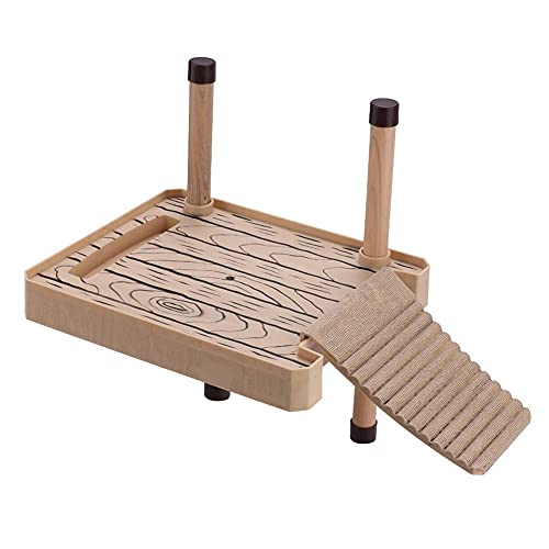 Hffheer Reptile Turtle Pier, Decorative Reptile Floating Basking Turtle Floating Turtle Basking For Small Reptiles Tortoise Amphibians Sun Bathing Climbing