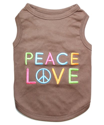 Parisian Pet Peace Love Dog T-Shirt, M