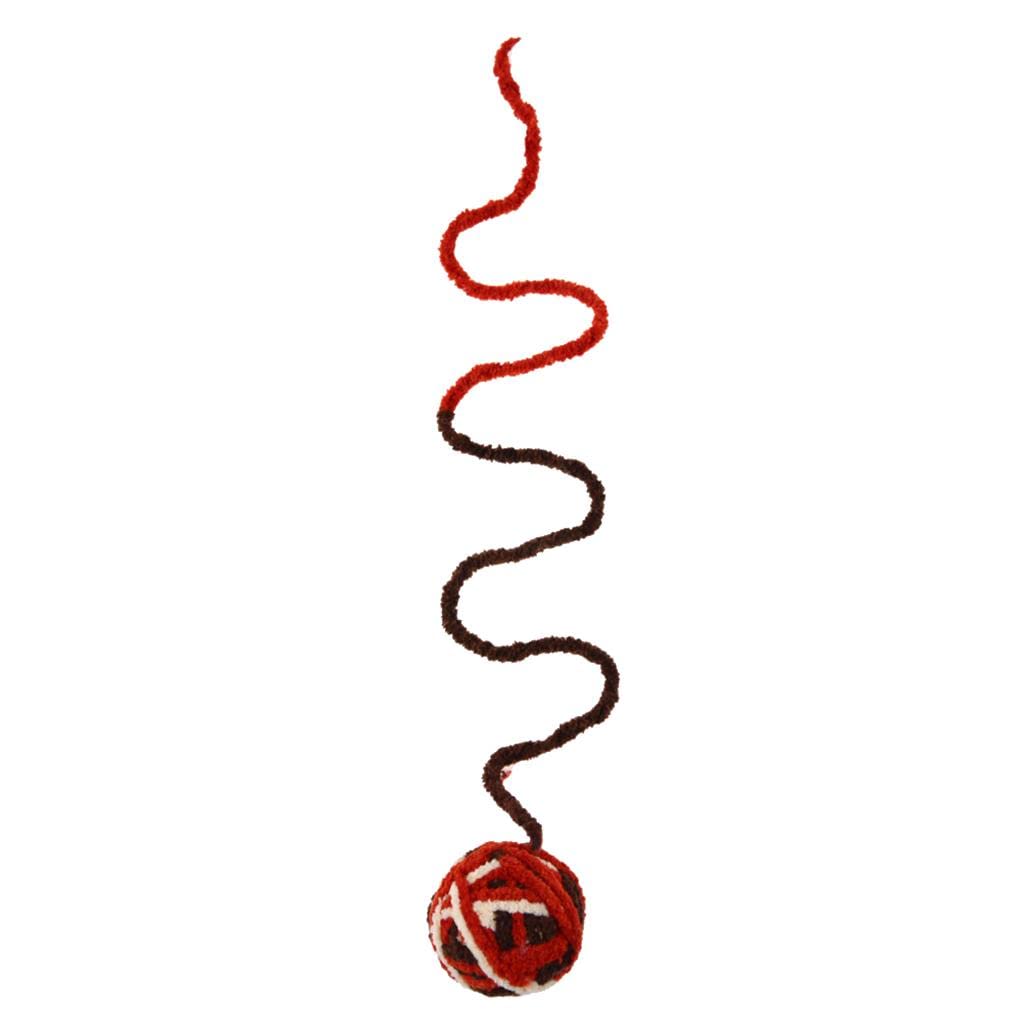 Ujeavette 2 Pack Cat Plush Ball Toys Pet Interactive Toys Cat Rope Toys Wine Red