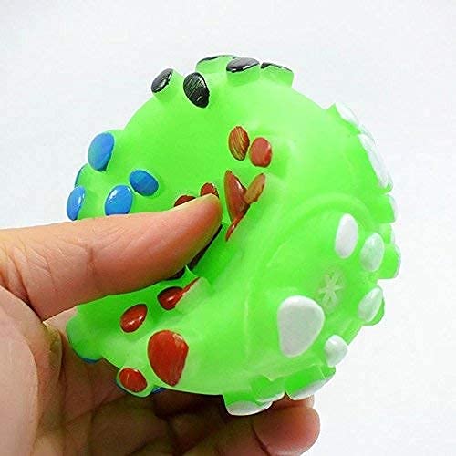 RvPaws Pet Dog Paw Print Ball Toy Sound Squeaky Squeaker Dog Cat Chew Interactive Ball Squeak Playing Toy (Green)