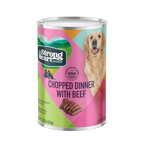 A Strong Heart Wet Dog Food, Country Stew With Beef - 22 oz Cans (Pack of 12), Made in The USA with Real Beef