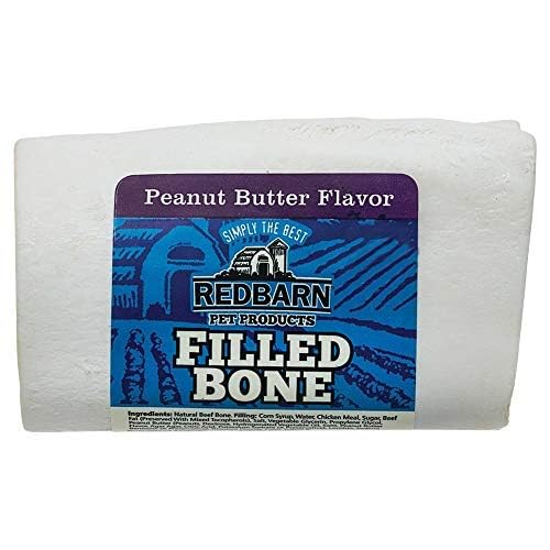 Redbarn Filled Dog Bones  Natural Long-Lasting Dental Treats; Suitable for Aggressive Chewers  Small (3) - 10 Bones (Peanut Butt