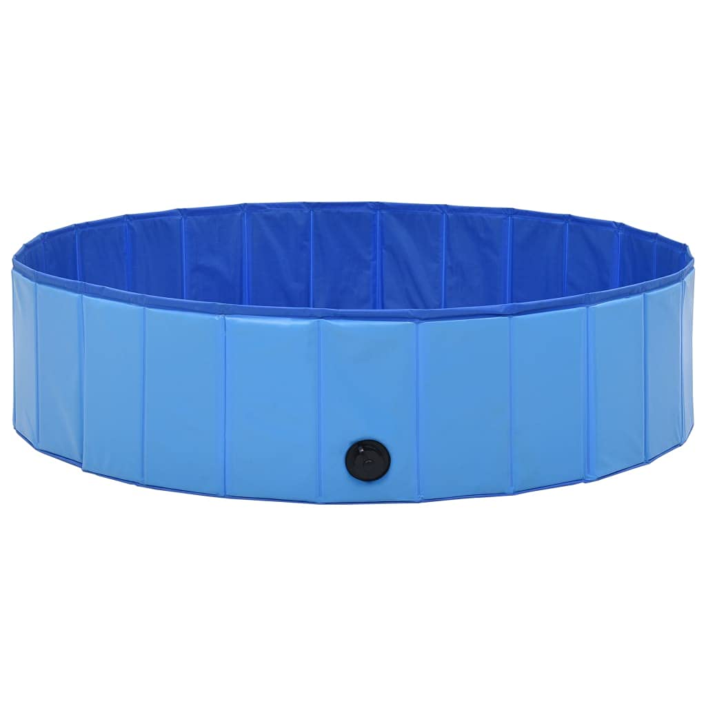 vidaXL Foldable Dog Swimming Pool - Blue 47.2"x11.8" - Premium PVC - Indoor/Outdoor Use - Cooling Summer Fun - Durable and Stable with Anti-Slip Surface for Pet Safety