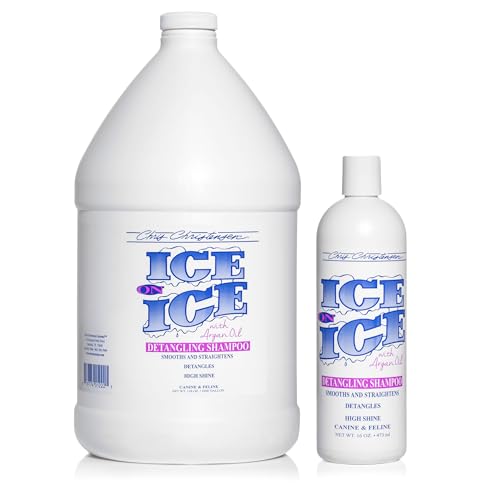 Chris Christensen Ice On Ice Strengthening Dog Shampoo, Groom Like Professional, Revives Dry, Damaged Coats & Strands, All Coat Types Made In Usa 16Oz
