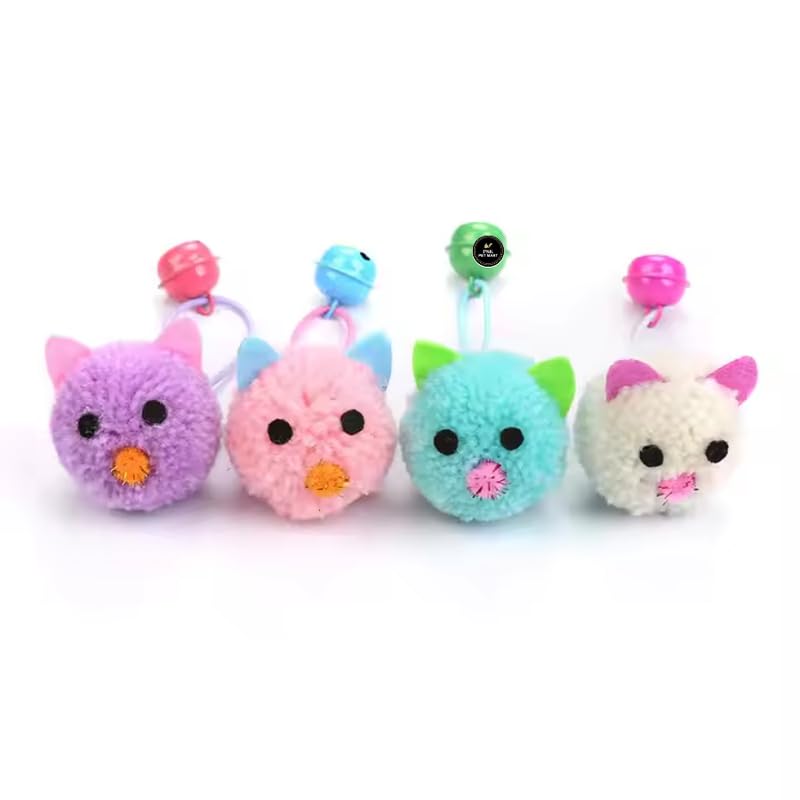 Psk Pet Mart 2Pcs Set Random Colour Interactive Cat ToyDurable Mouse Shape With Bell For Playful Kitten Playtime
