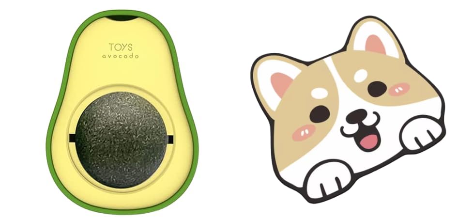 Catnip Wall Toy, Rotatable Cat Wall Treats, Cat Chew Toys, Edible Cat Licking Toy And Adorable Crystal Velvet Cartoon Cat Litter