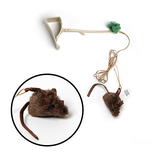 Our Pets Play-N-Squeak Batting Practice Interactive Cat Toy (Cat Toys For Stimulating Play With Real Mouse Sound, Catnip Toys To