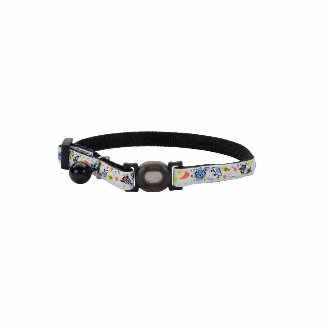 Coastal - Safe Cat Glow In The Dark Adjustable Breakaway Collar - Glowing Black Galaxy - 3/8'' X 8''-12''