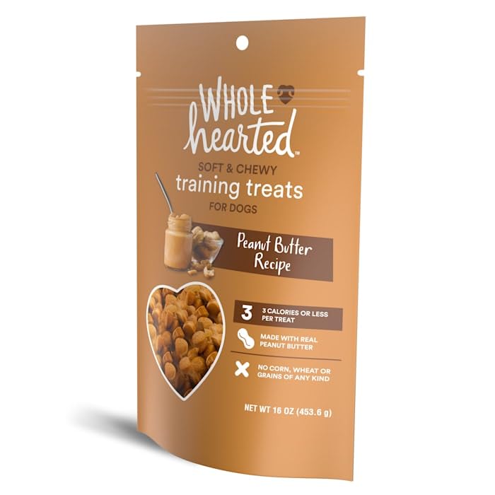 WholeHearted Grain-Free Tender Tidbits Peanut Butter Recipe Dog Training Treats 16 oz.