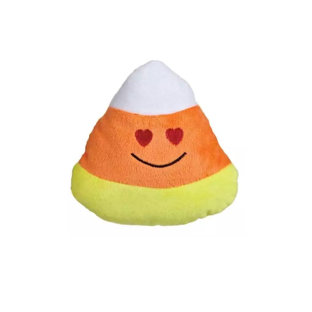 Soft Dog Toys Candy Corn Plush Squeaker Funny Face Emoji 6' Choose Smile Grin Hearts Or Set (Full Set - All 3 Characters)