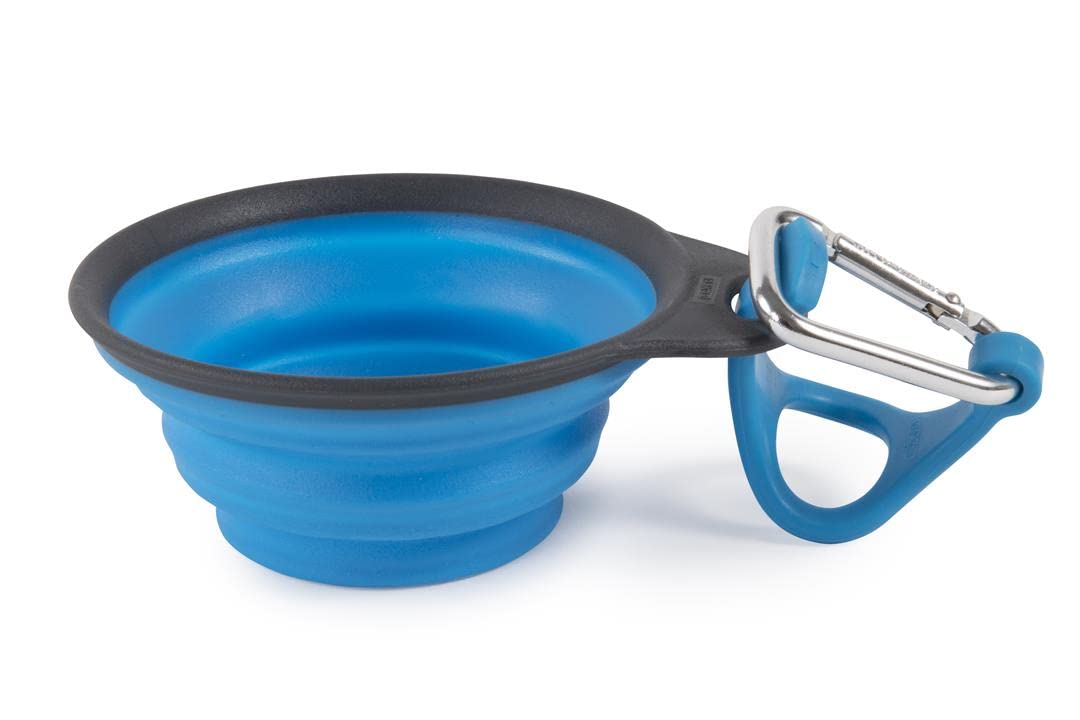 Dexas Pets Collapsible Travel Pet Cup With Bottle Holder And Carabiner, Pro Blue