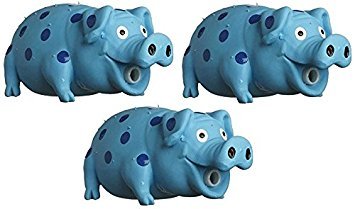 Multipet Goblets Pig Latex Dog Toy Assorted Colors Size:Pack of 3