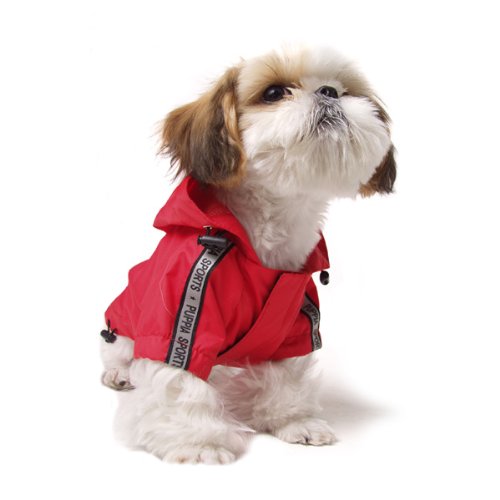 Puppia Authentic Base Jumper Raincoat, Extra-Large, Black