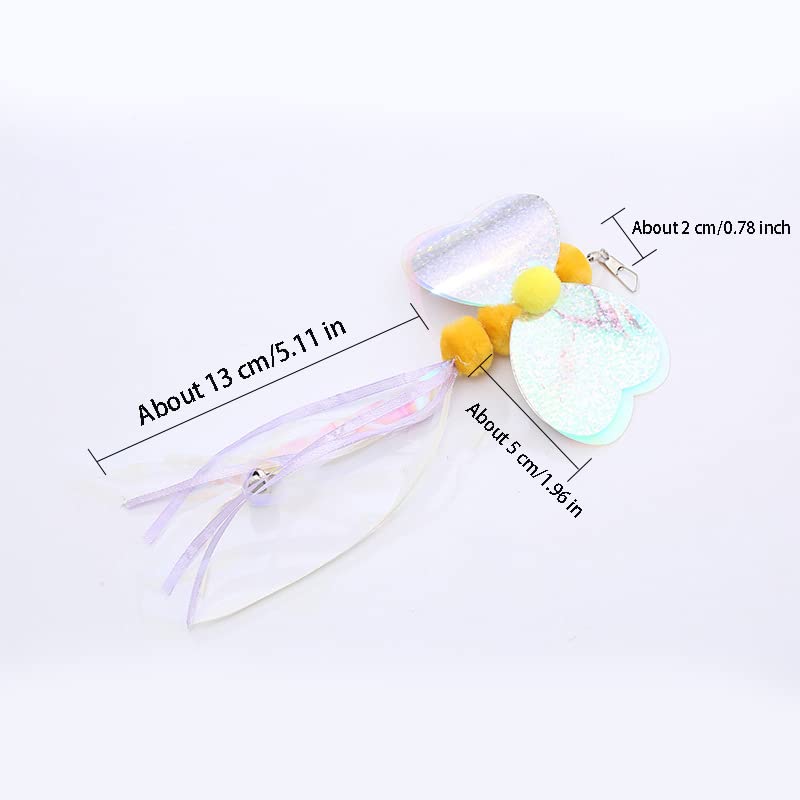 Hokoad Cat Insect Feather Toys Replacement Cat Toy Wand Refills, 6 Pieces Natural Insect Cat Toy Feathers Refill, Interactive Ca