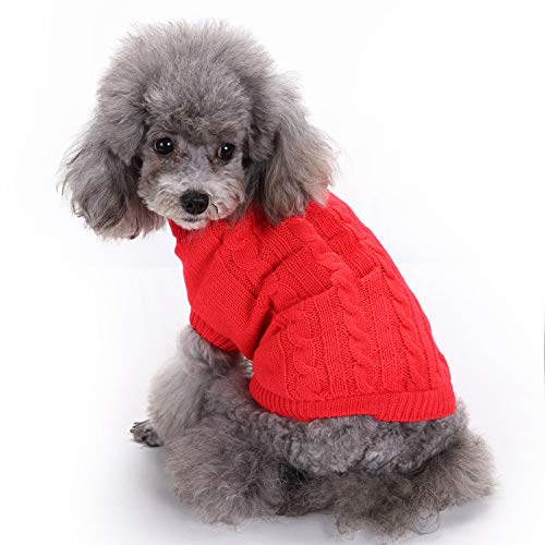 Dog Sweater For Small, Medium, Large Dogs - Warm Winter Classic Turtleneck Pet Clothes - Cute Christmas Coat For Puppies, Cats,
