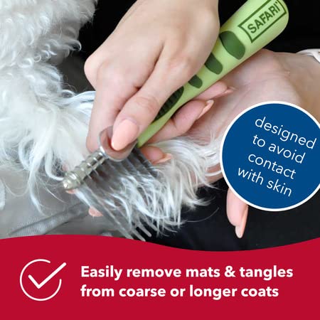 Coastal Pet Safari Dog De-Matting Comb - Serrated Stainless Steel Grooming Tool For Dogs With Medium To Long Hair - Keeps Coats Smooth & Soft - One Size
