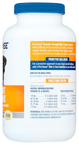 ProSense Glucosamine Tablets for Dogs, Regular Strength, 60 Count, Plastic, Model P-82530