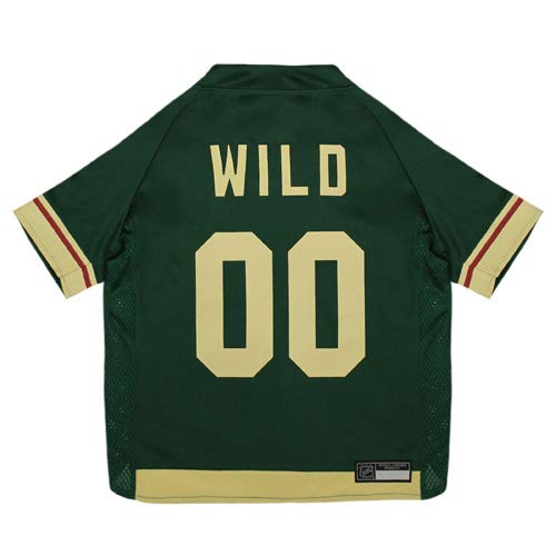 Pets First NHL Minnesota Wild Jersey for Dogs & Cats, Large. - Let Your Pet Be A Real NHL Fan!