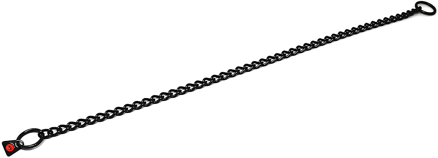 Hs Herm. Sprenger Germany Black Stainless Steel Choke Dog Training Collar With Training Clicker No-Pull Slip Chain For Small Medium Large Dogs For Easy Control Show Chain Collar(55Cm)