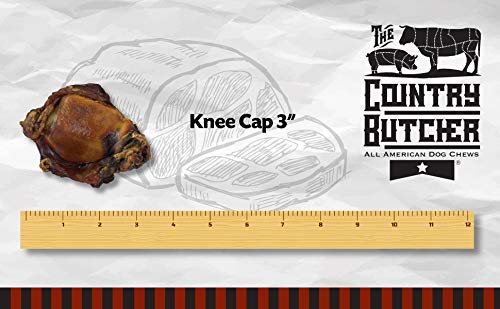 THE COUNTRY BUTCHER Meaty Knee Cap Dog Bones - Natural Chews for Aggressive Chewers, 5 Count, Made in USA