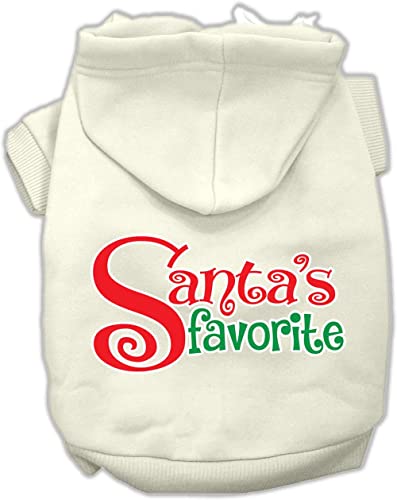 Mirage Pet Products Santa'S Favorite Screen Print Pet Hoodie, Size 16, Bright Pink