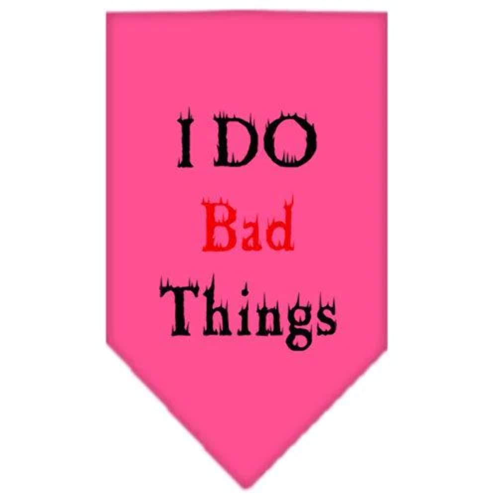 Mirage Pet Products I Do Bad Things Screen Print Bandana for Pets, Small, White