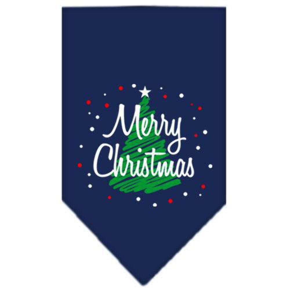 Mirage Pet Products Scribble Merry Christmas Screen Print Bandana for Pets, Small, Black