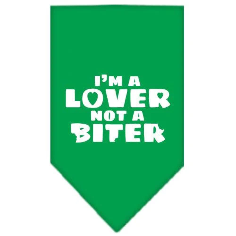 Mirage Pet Products I'm a Lover Not a Biter Screen Print Bandana for Pets, Small, Cocoa
