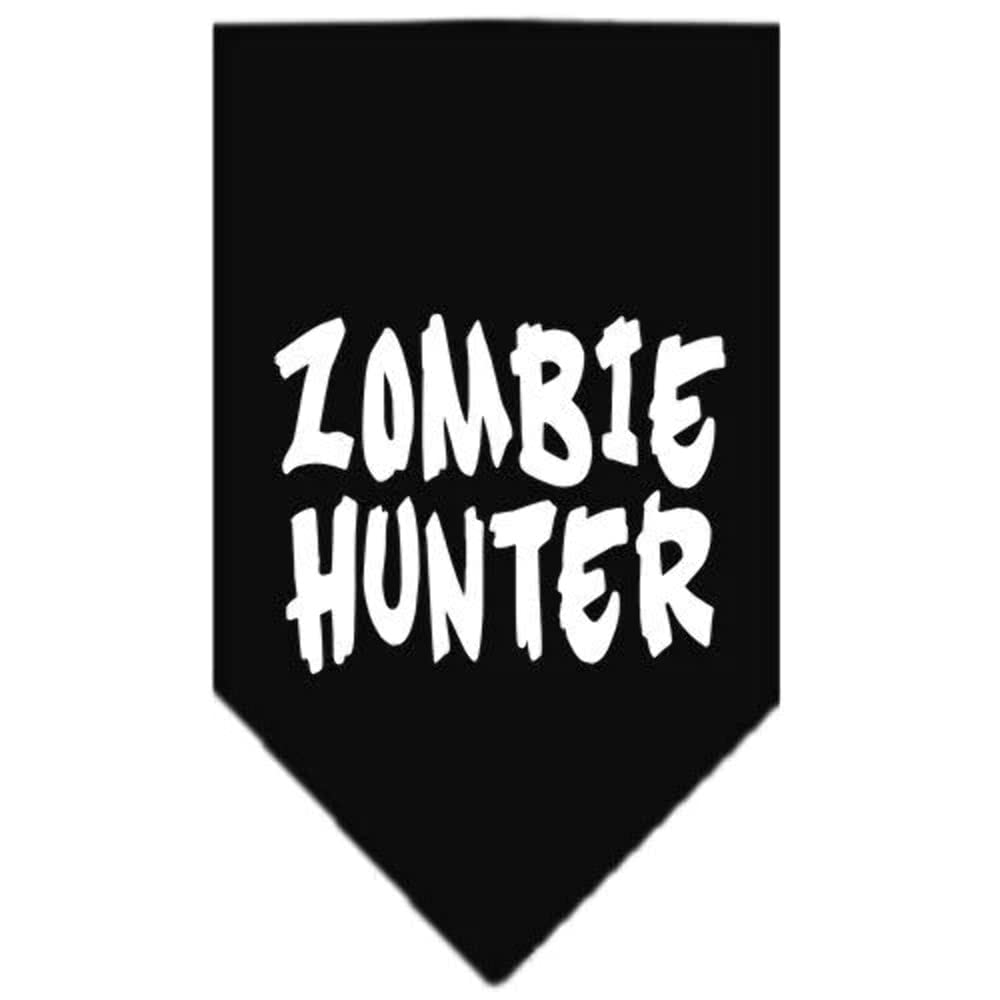 Halloween Pet and Dog Bandana Screen Printed, &quot;Zombie Hunter&quot; Black Small