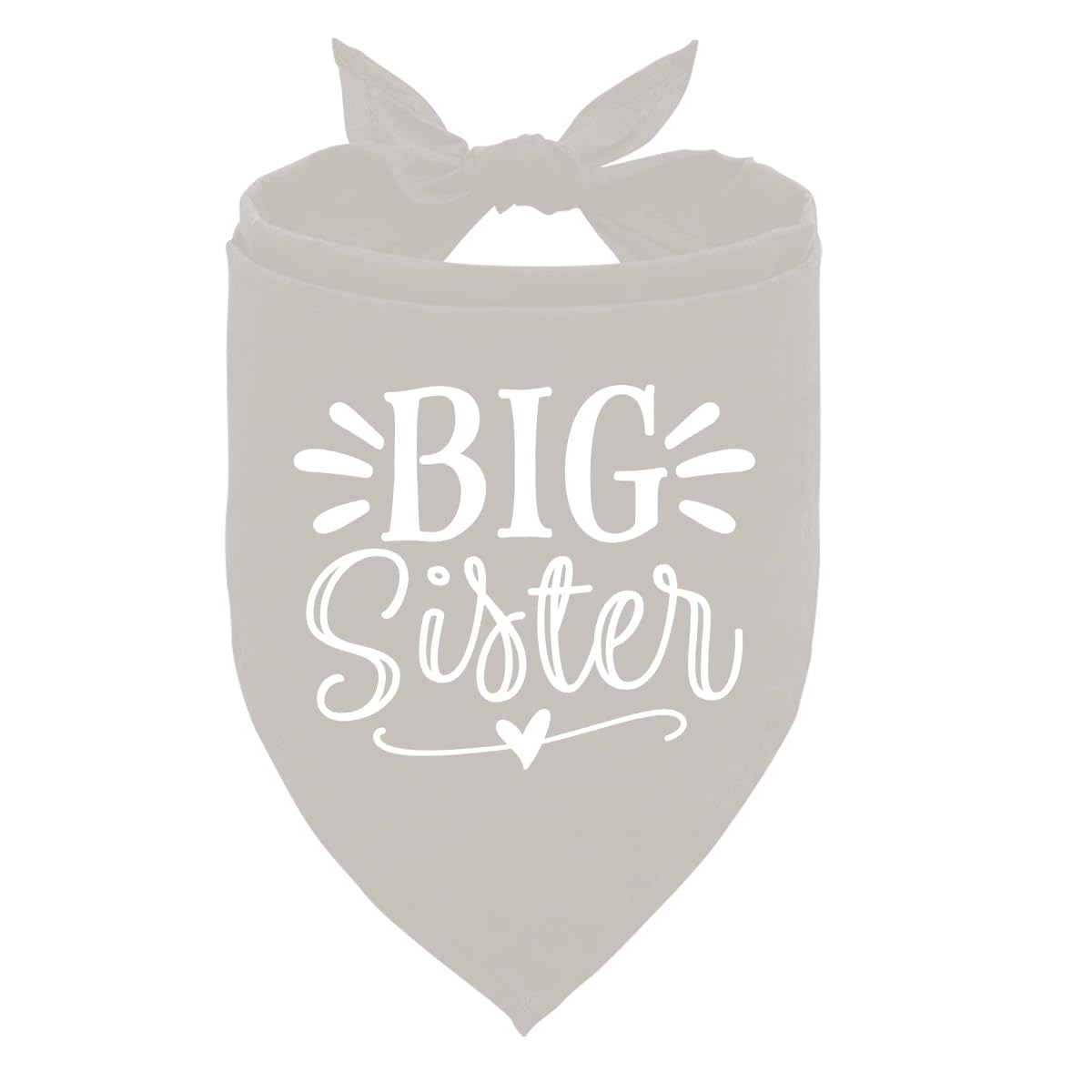 Big Sister Dog Bandana - Light Gray Pet Scarf Accessories, Triangle Bandana For Large Dogs, Baby Announcement (L)