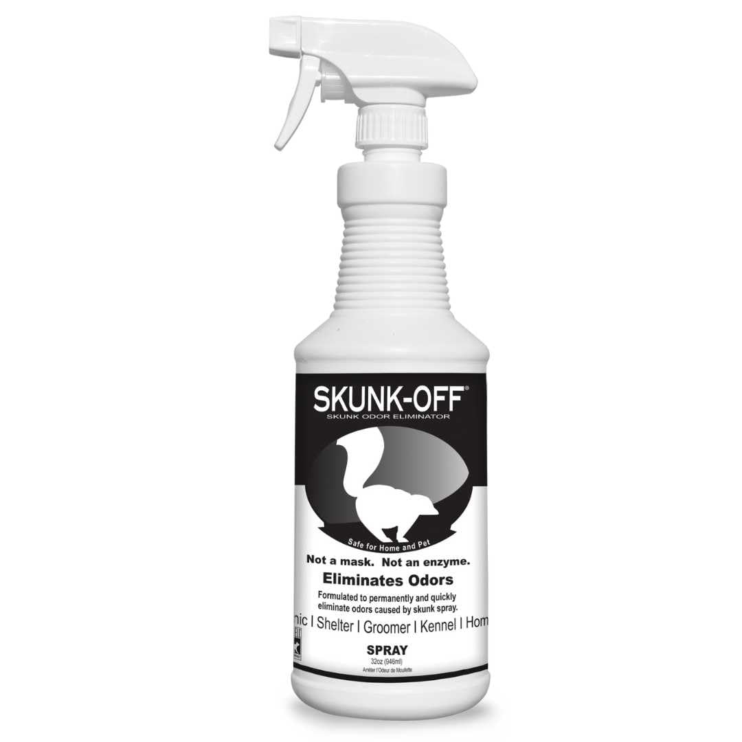 Skunk Off Odor Eliminator Pet Spray 32Oz - Safe For Head & Face - Ready To Use Skunk Odor Remover. Non-Enzymatic Formula Safe For Pets & People.